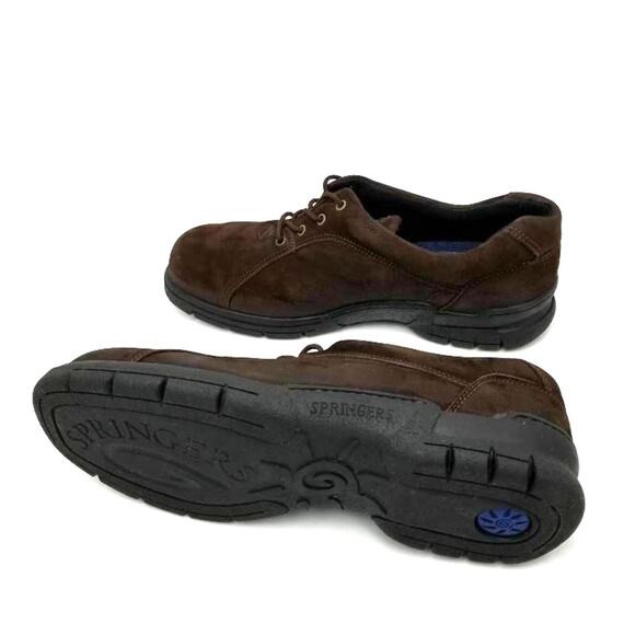 Clarks Springers Oxford Suede Leather Lace Up Shoes Brown Round Toe Size 8 - Picture 9 of 12